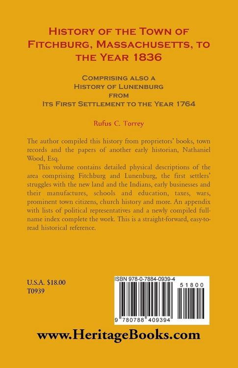 Produktbild: History of the Town of Fitchburg, Massachusetts, to the year 1836