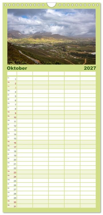 Produktbild: Familienplaner 2027 - S&uuml;dafrika - Landschaft voller Vielfalt und Sch&ouml;nheit mit 5 Spalten (Wandkalender, 21 x 45 cm) CALVENDO