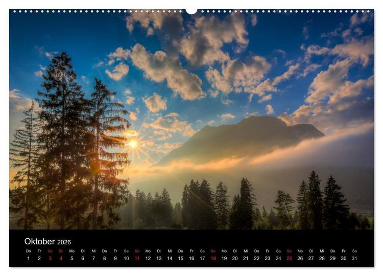 Produktbild: Licht &uuml;ber oberbayrischen Bergen und Seen (hochwertiger Premium Wandkalender 2026 DIN A2 quer), Kunstdruck in Hochglanz