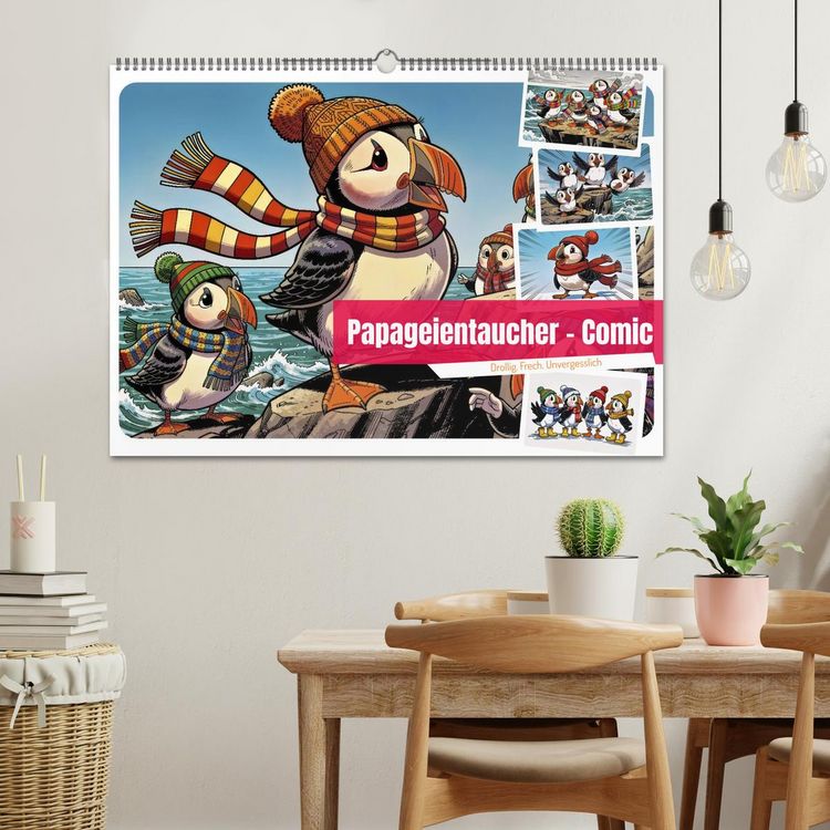 Produktbild: Papageientaucher - Comic (Wandkalender 2027 DIN A2 quer), CALVENDO Monatskalender