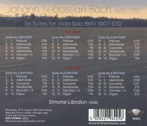 Produktbild: J.S.Bach:Six Suites For Viola Solo BWV 1007-1012