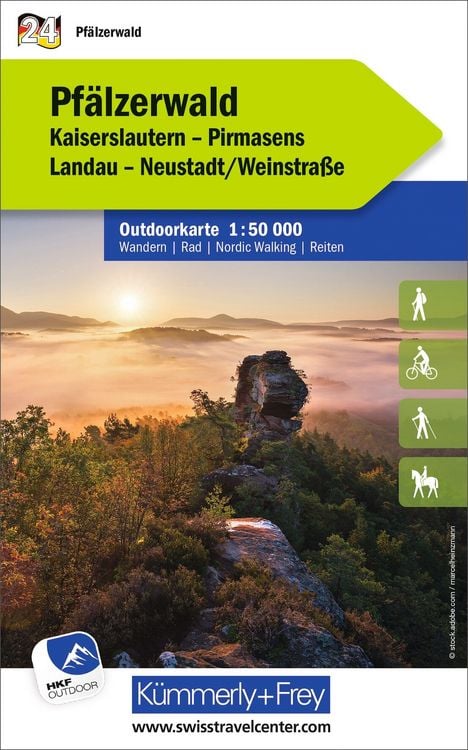 Produktbild: K&uuml;mmerly+Frey Outdoorkarte Deutschland 24 Pf&auml;lzerwald 1:50.000