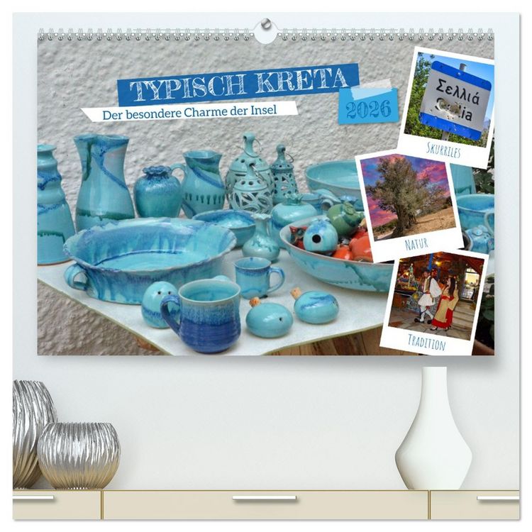 Produktbild: Typisch Kreta (hochwertiger Premium Wandkalender 2026 DIN A2 quer), Kunstdruck in Hochglanz