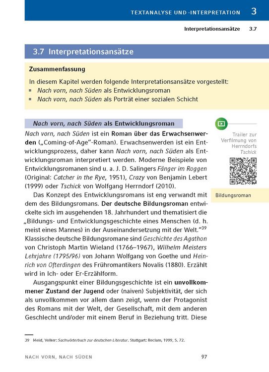 Produktbild: Nach vorn, nach S&uuml;den von Sarah J&auml;ger - Textanalyse und Interpretation