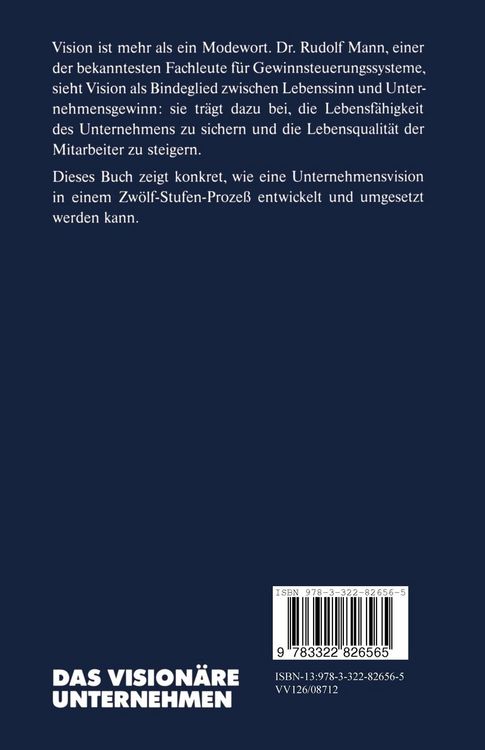 Produktbild: Das Vision&auml;re Unternehmen