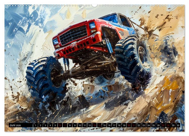 Produktbild: Wilde Monstertrucks (Wandkalender 2026 DIN A2 quer), CALVENDO Monatskalender