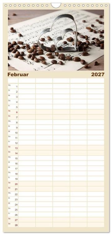 Produktbild: Familienplaner 2027 - Kaffee & Schokolade mit 5 Spalten (Wandkalender, 21 x 45 cm) CALVENDO