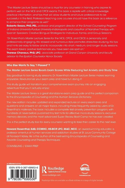 Produktbild: Master Lecture Series for the NCE, CPCE, CECE, and State Counseling Exams