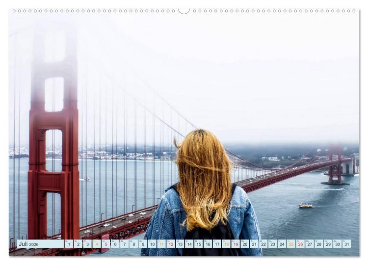 Produktbild: Golden Gate Bridge - Synonym f&uuml;r San Francisco (hochwertiger Premium Wandkalender 2026 DIN A2 quer), Kunstdruck in Hochglanz