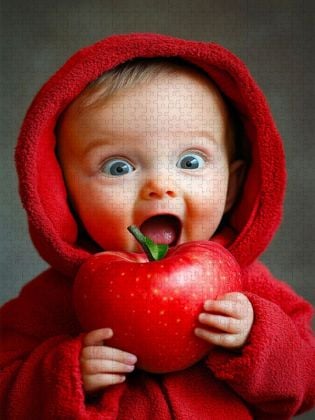 Produktbild: CALVENDO Puzzle Ein Motiv aus dem Kalender Babys in Bestform - Lustige Fr&uuml;chtchen | 1000 Teile Lege-Gr&ouml;&szlig;e 64x48cm Foto-Puzzle f&uuml;r gl&uuml;ckliche Stunden
