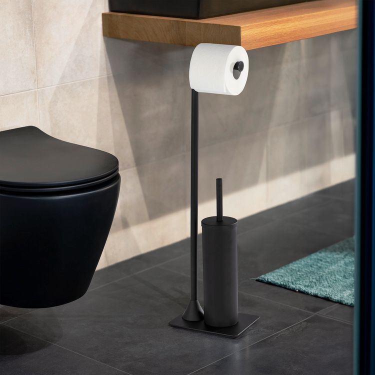 Produktbild: Stand WC-Garnitur Mod. Hella, Schwarz matt lackiert