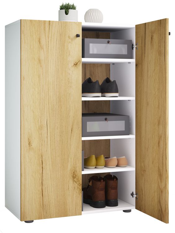 Produktbild: XL Holz Gro&szlig;er Schuhschrank Schuhkommode Lona 5