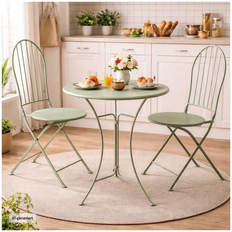 HTI-Living Bistro Sitzgruppe Metall Tisch mit 2 Stühlen Balkon Set Gartenmöbel kaufen
