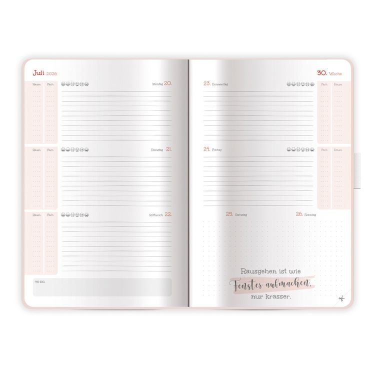 Produktbild: TR&Ouml;TSCH - Sch&uuml;lerkalender Specials mit Gummiband und Stifthalter Calm 26/27