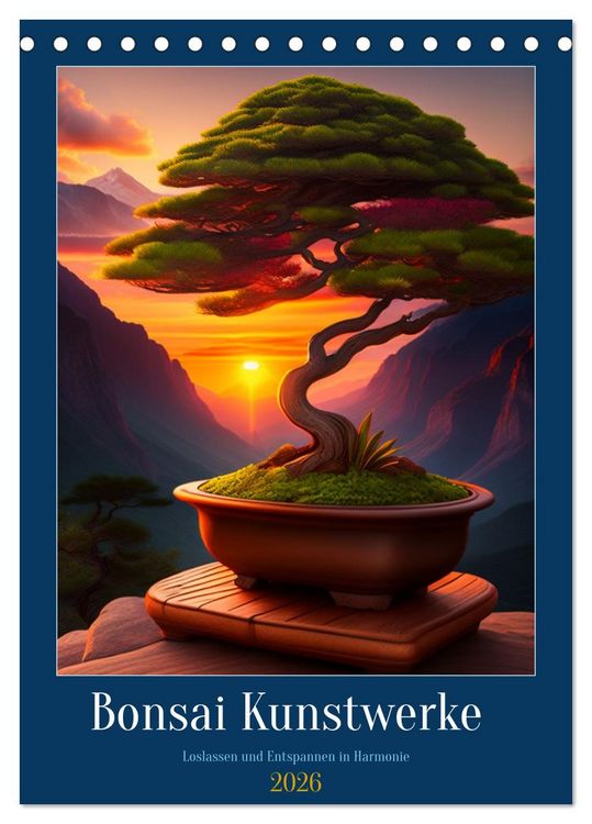 Produktbild: Bonsai Kunstwerke (Tischkalender 2026 DIN A5 hoch), CALVENDO Monatskalender
