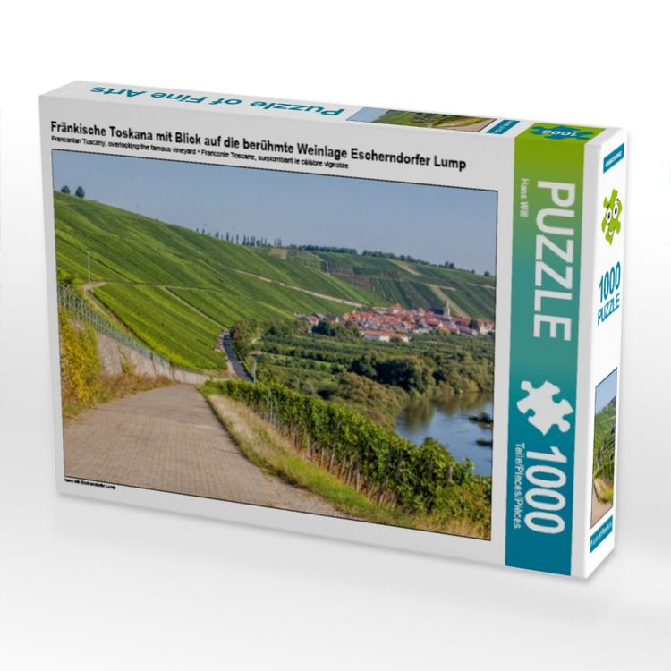 Produktbild: CALVENDO Puzzle Fr&auml;nkische Toskana mit Blick auf die ber&uuml;hmte Weinlage Escherndorfer Lump 1000 Teile Puzzle quer | 1000 Teile Lege-Gr&ouml;&szlig;e 64 &times; 48 cm Foto-Puzzle f&uuml;r gl&uuml;ckliche Stunden