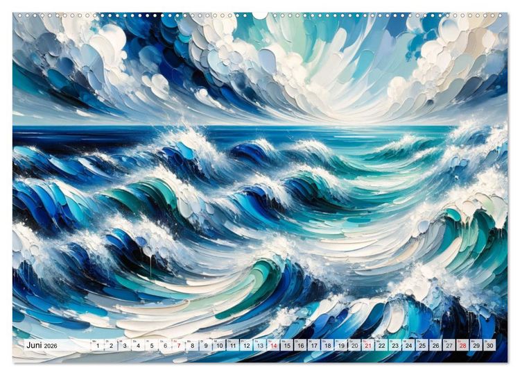 Produktbild: Action Painting: Die Energie der Gef&uuml;hlslandschaften (hochwertiger Premium Wandkalender 2026 DIN A2 quer), Kunstdruck in Hochglanz