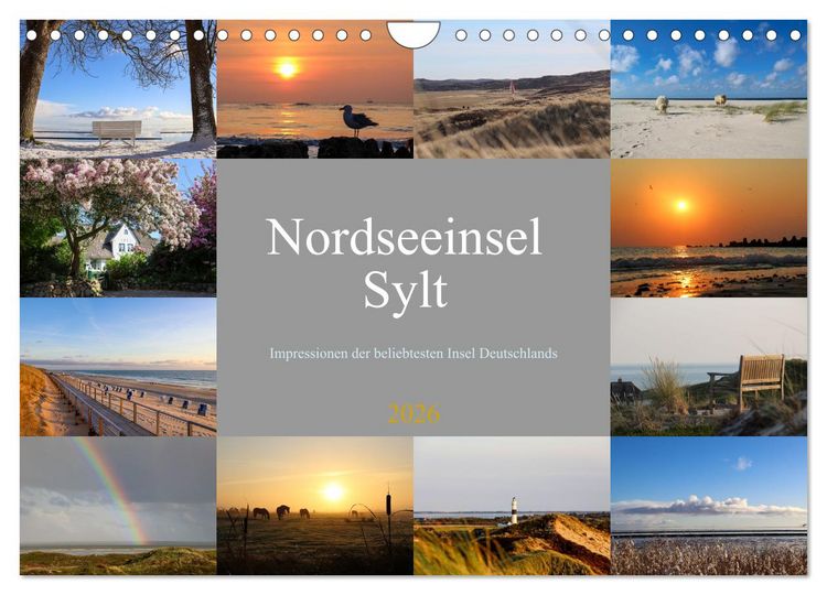 Produktbild: Nodseeinsel Sylt - Impressionen der beliebtesten Insel Deutschlands (Wandkalender 2026 DIN A4 quer), CALVENDO Monatskalender