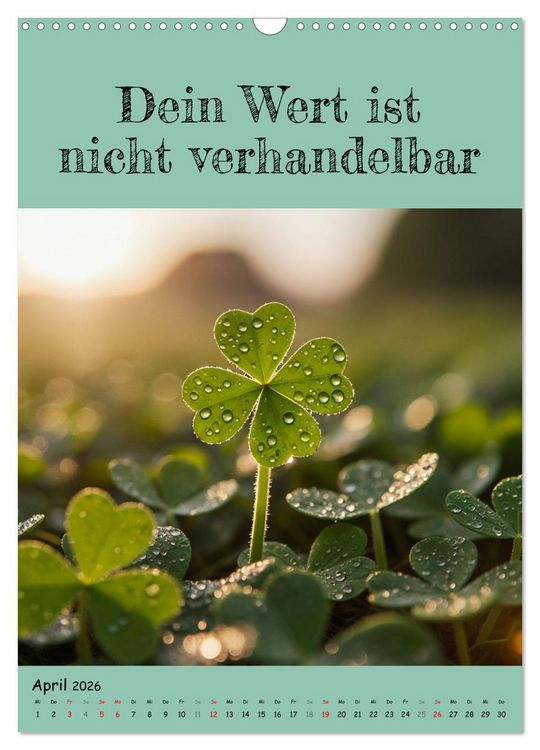 Produktbild: Positiv denken - Kalender f&uuml;r mehr Selbstvertrauen (Wandkalender 2026 DIN A3 hoch), CALVENDO Monatskalender