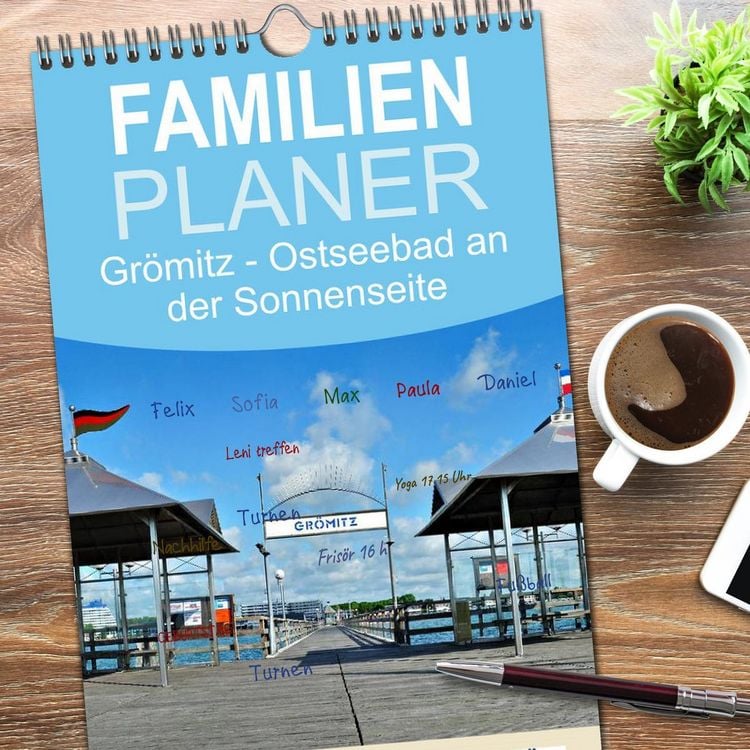 Produktbild: Familienplaner 2026 - Gr&ouml;mitz - Ostseebad an der Sonnenseite mit 5 Spalten (Wandkalender, 21 x 45 cm) CALVENDO