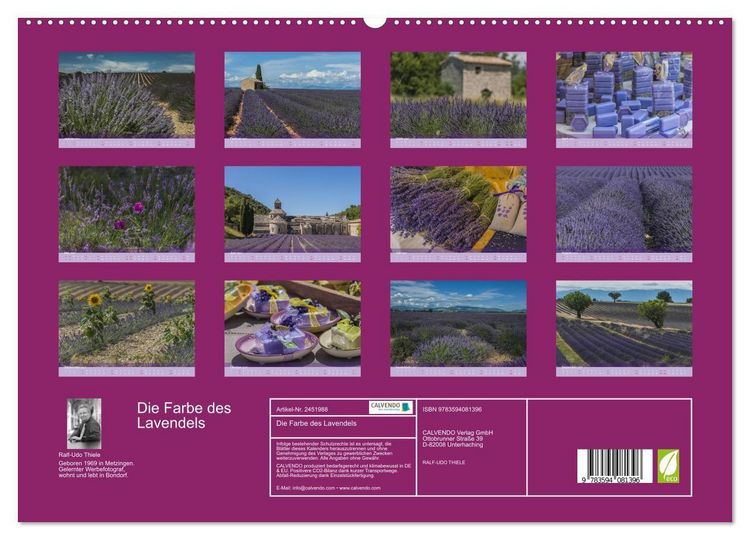 Produktbild: Die Farbe des Lavendels (hochwertiger Premium Wandkalender 2027 DIN A2 quer), Kunstdruck in Hochglanz