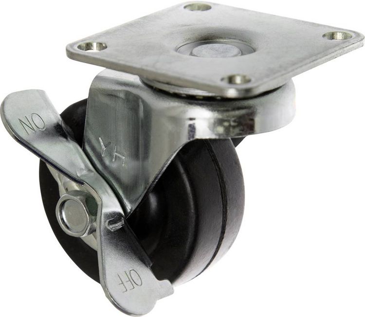 TOOLCRAFT TO-5137887 Lenkrolle 50 mm mit Feststellbremse und Anschraubplatte Tragfähigkeit (max.): 50 kg