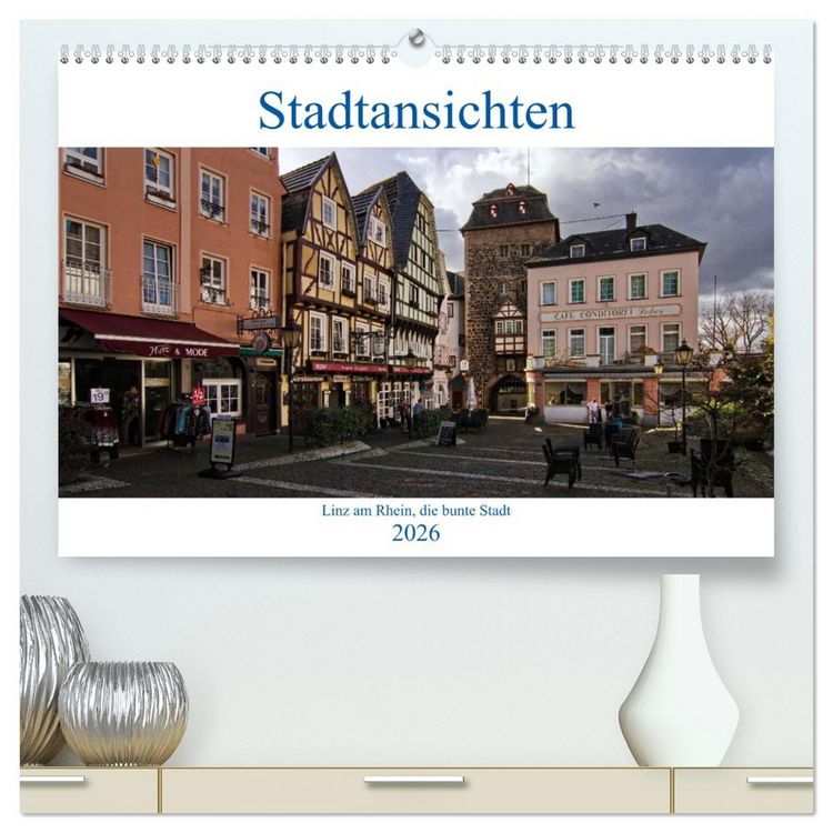 Produktbild: Stadtansichten, Linz am Rhein die bunte Stadt (hochwertiger Premium Wandkalender 2026 DIN A2 quer), Kunstdruck in Hochglanz