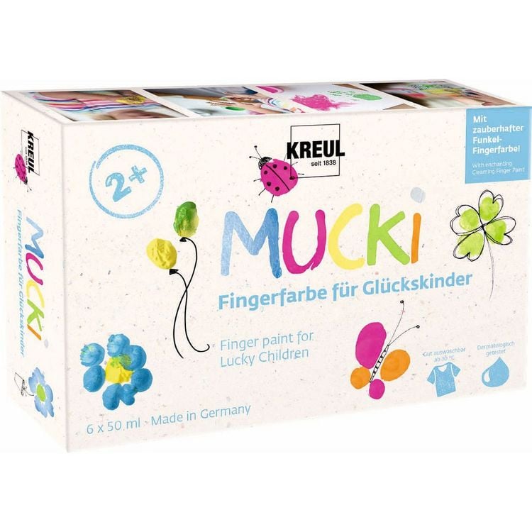 Produktbild: KREUL MUCKI Fingerfarbe f&uuml;r Gl&uuml;ckskinder 6er Set 50 ml