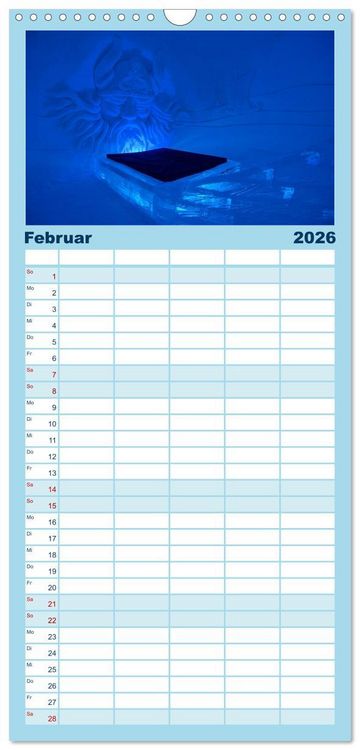 Produktbild: Familienplaner 2026 - Lappland mit 5 Spalten (Wandkalender, 21 x 45 cm) CALVENDO
