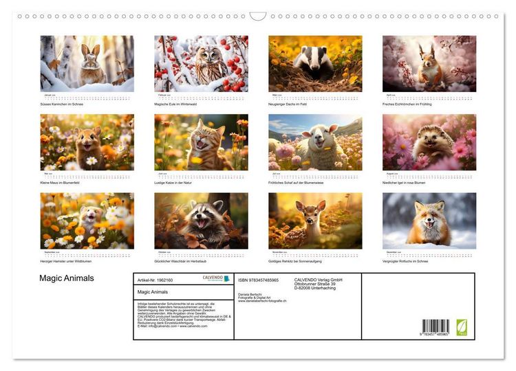 Produktbild: Magic Animals (Wandkalender 2026 DIN A2 quer), CALVENDO Monatskalender