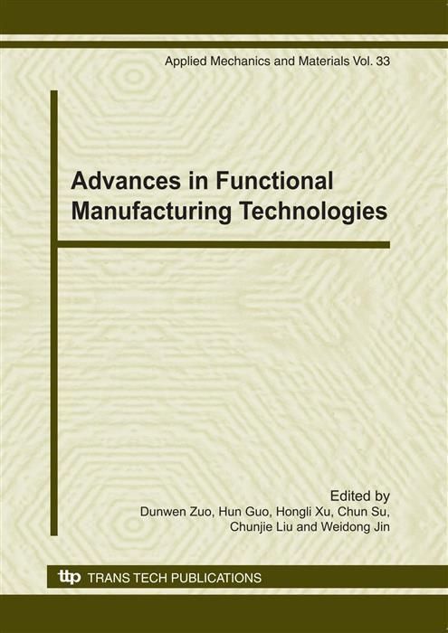 Produktbild: Advances in Functional Manufacturing Technologies