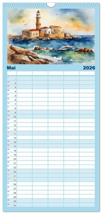 Produktbild: Familienplaner 2026 - Facetten des Meeres mit 5 Spalten (Wandkalender, 21 x 45 cm) CALVENDO