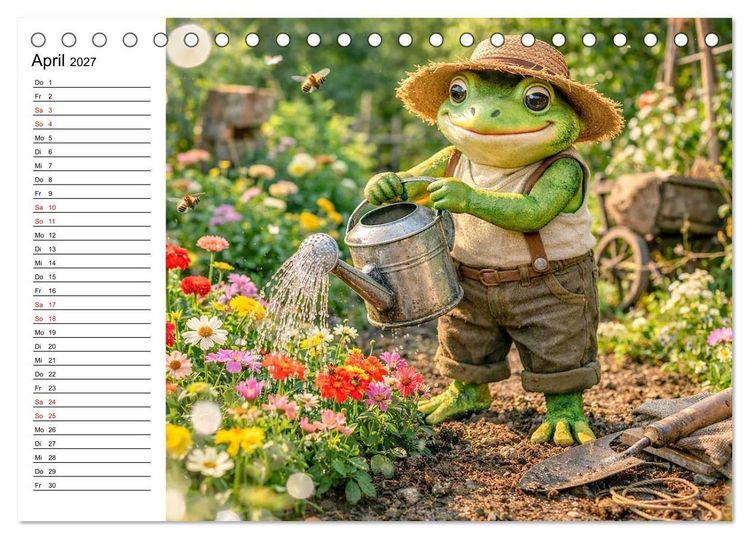 Produktbild: Frosch im Garten (Tischkalender 2027 DIN A5 quer), CALVENDO Monatskalender