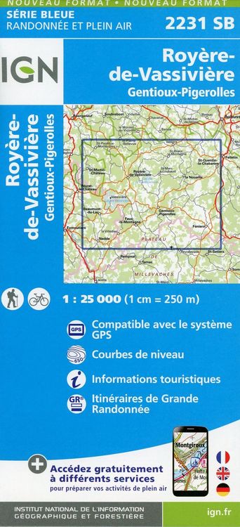 Produktbild: Roy&egrave;re-de-Vassivi&egrave;re.Gentioux-Pigerolles 1:25 000
