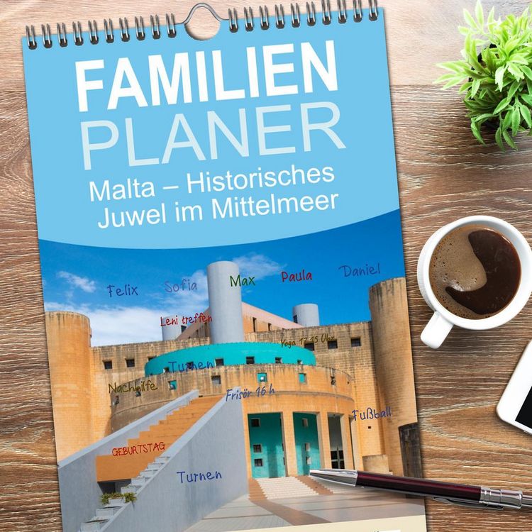 Produktbild: Familienplaner 2026 - Malta &ndash; Historisches Juwel im Mittelmeer mit 5 Spalten (Wandkalender, 21 x 45 cm) CALVENDO