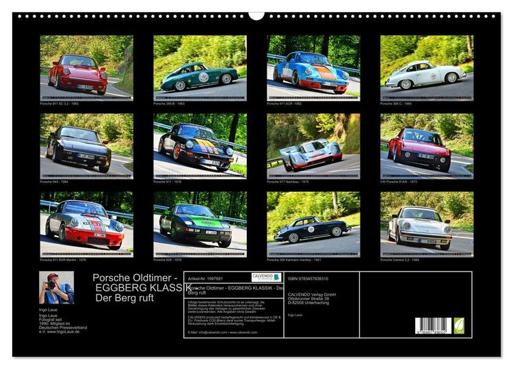 Produktbild: Porsche Oldtimer - EGGBERG KLASSIK - Der Berg ruft (Wandkalender 2026 DIN A2 quer), CALVENDO Monatskalender