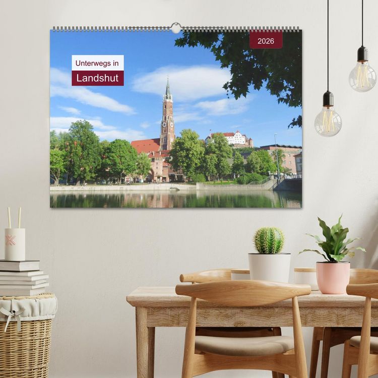 Produktbild: Unterwegs in Landshut (Wandkalender 2026 DIN A2 quer), CALVENDO Monatskalender