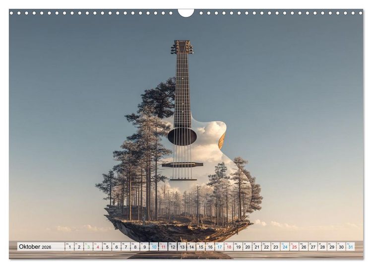 Produktbild: Saitenzauber &ndash; Gitarren im Bilderklang (Wandkalender 2026 DIN A3 quer), CALVENDO Monatskalender