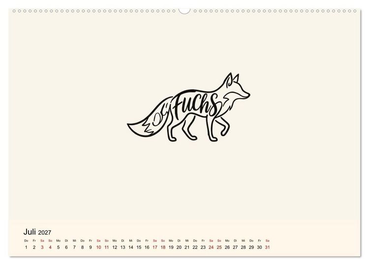 Produktbild: Buchstabentiere (hochwertiger Premium Wandkalender 2027 DIN A2 quer), Kunstdruck in Hochglanz