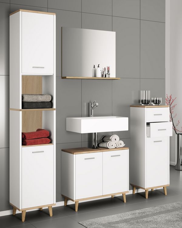 Produktbild: 4-tlg. Komplett Badm&ouml;bel Badschrank Set Landos l