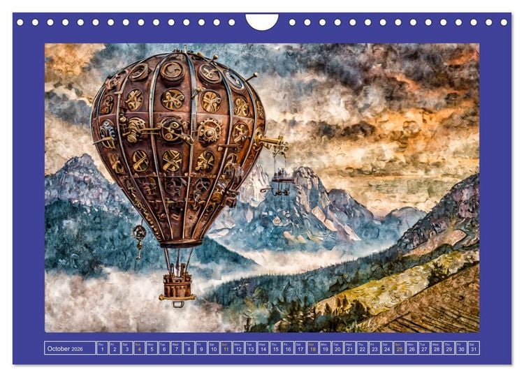 Produktbild: Steampunk power on ground, water, air and space (Wall Calendar 2026 DIN A4 landscape), CALVENDO 12 Month Wall Calendar