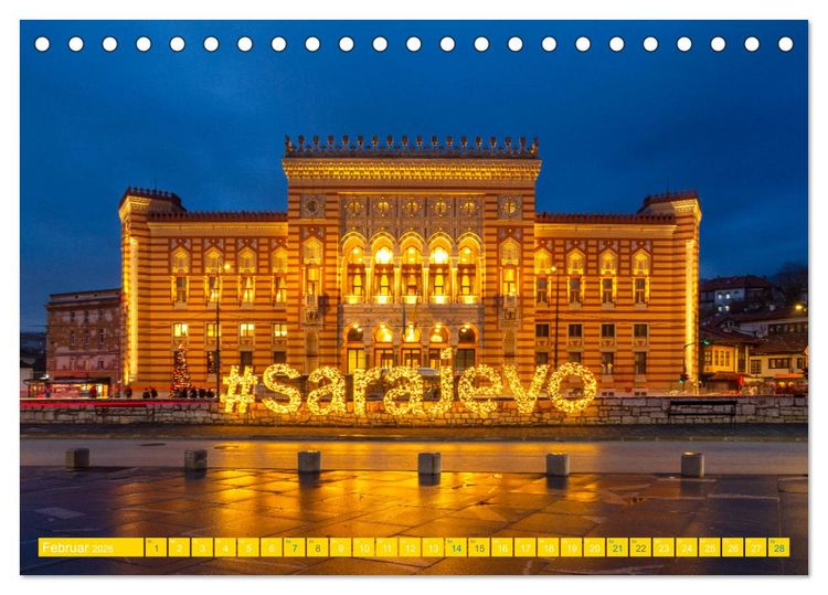 Produktbild: Sarajevo - Vielf&auml;ltige Hauptstadt von Bosnien und Herzegowina (Tischkalender 2026 DIN A5 quer), CALVENDO Monatskalender