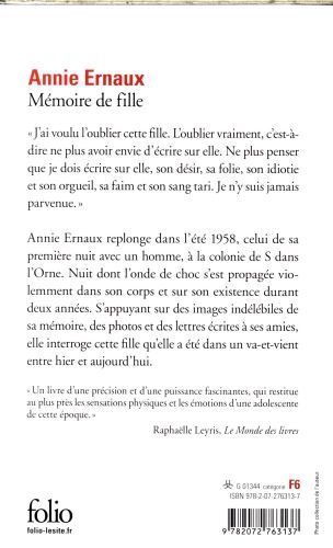 Produktbild: Ernaux, A: M&eacute;moire de fille