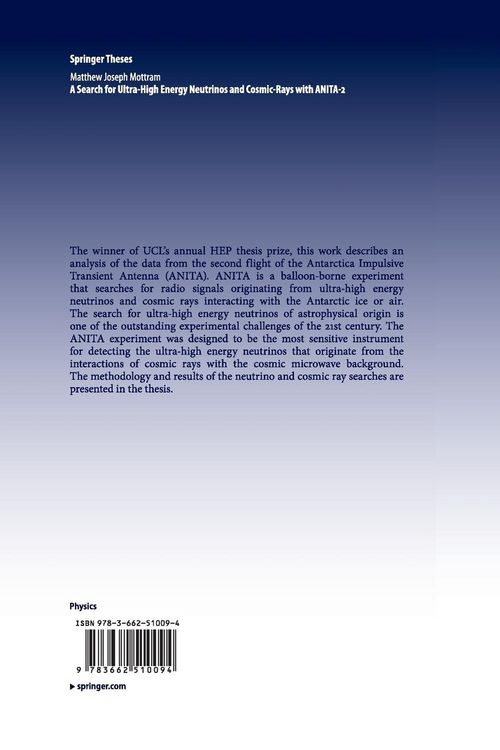 Produktbild: A Search for Ultra-High Energy Neutrinos and Cosmic-Rays with ANITA-2