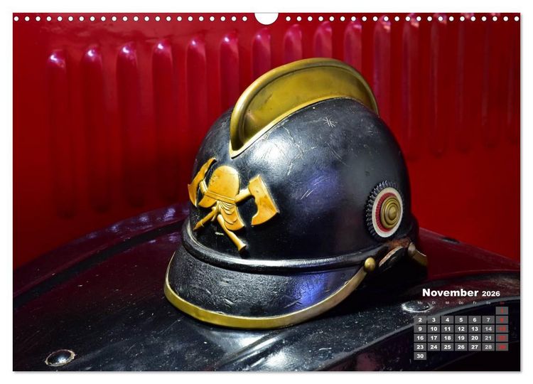 Produktbild: Historische Feuerwehrhelme (Wandkalender 2026 DIN A3 quer), CALVENDO Monatskalender
