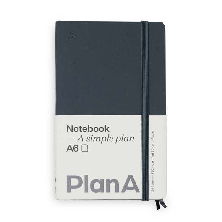 Produktbild: Notizbuch A6 Softcover Cool Coal Blanko, 128 Seiten