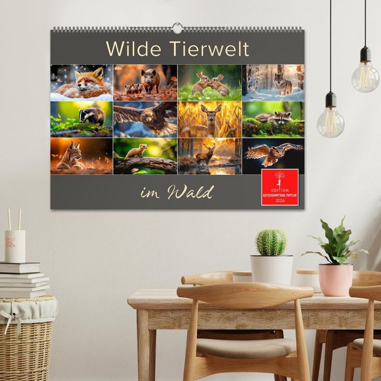Produktbild: Wilde Tierwelt im Wald (Wandkalender 2026 DIN A2 quer), CALVENDO Monatskalender