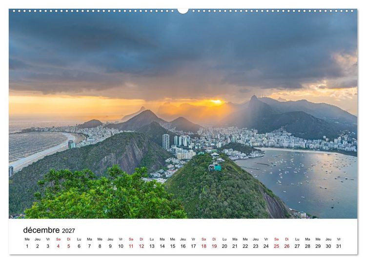 Produktbild: RIO DE JANEIRO Contrastes. Couleurs. Lumi&egrave;re. (Calendrier mural 2027 DIN A2 vertical) calendrier de bureau