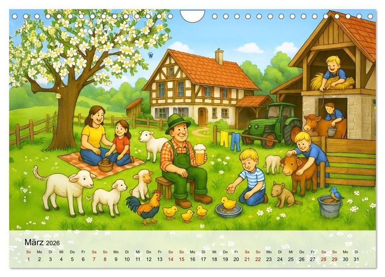 Produktbild: Bayrische Wimmelbilder - Wo Heimat lebendig wird (Wandkalender 2026 DIN A4 quer), CALVENDO Monatskalender