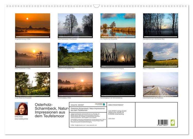 Produktbild: Osterholz-Scharmbeck, Natur-Impressionen aus dem Teufelsmoor (Wandkalender 2026 DIN A2 quer), CALVENDO Monatskalender